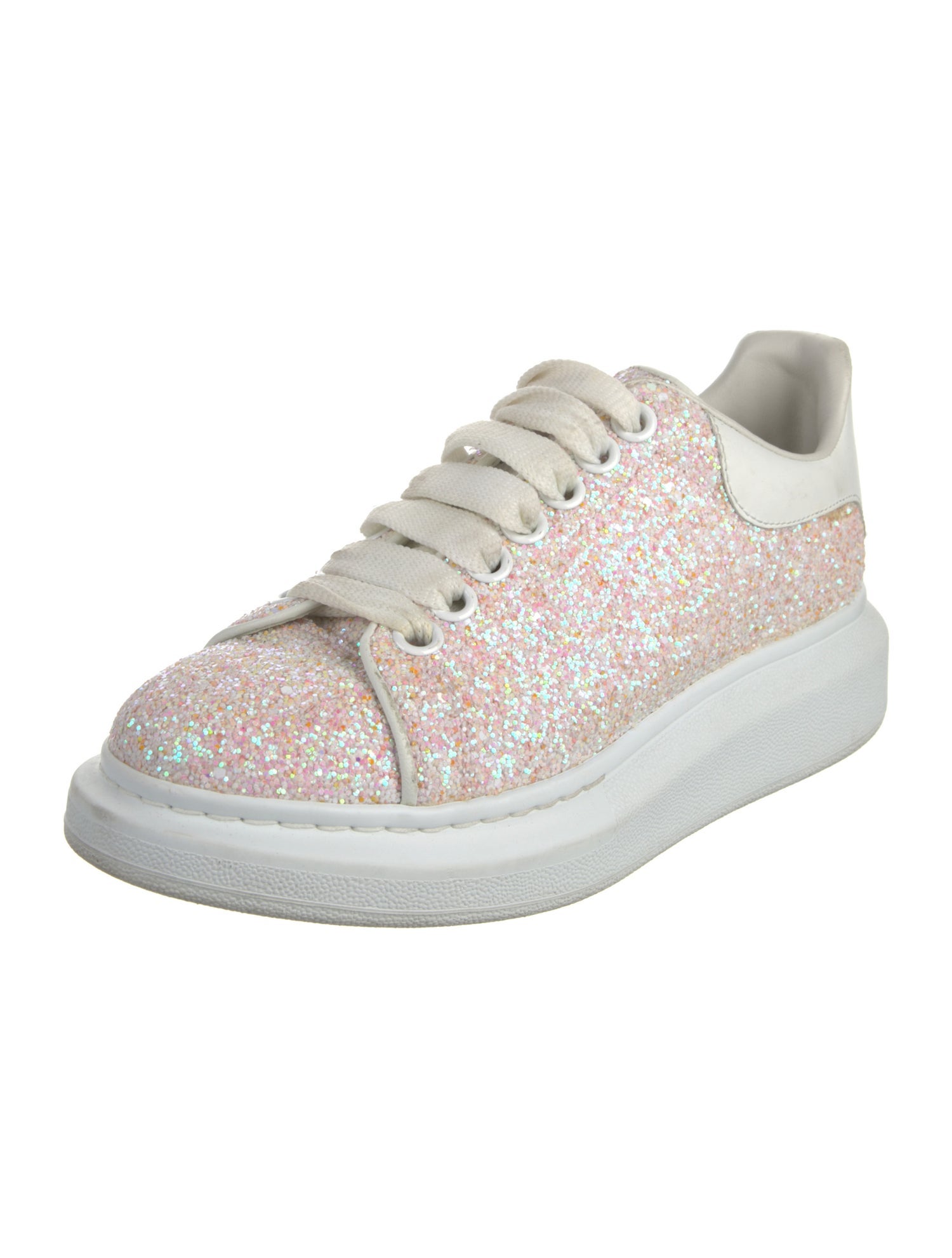 Alexander McQueen Glitter Leather Trim Embellishment Sneakers