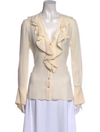 Alexander McQueen Silk Cowl Neck Blouse