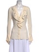 Alexander McQueen Silk Cowl Neck Blouse