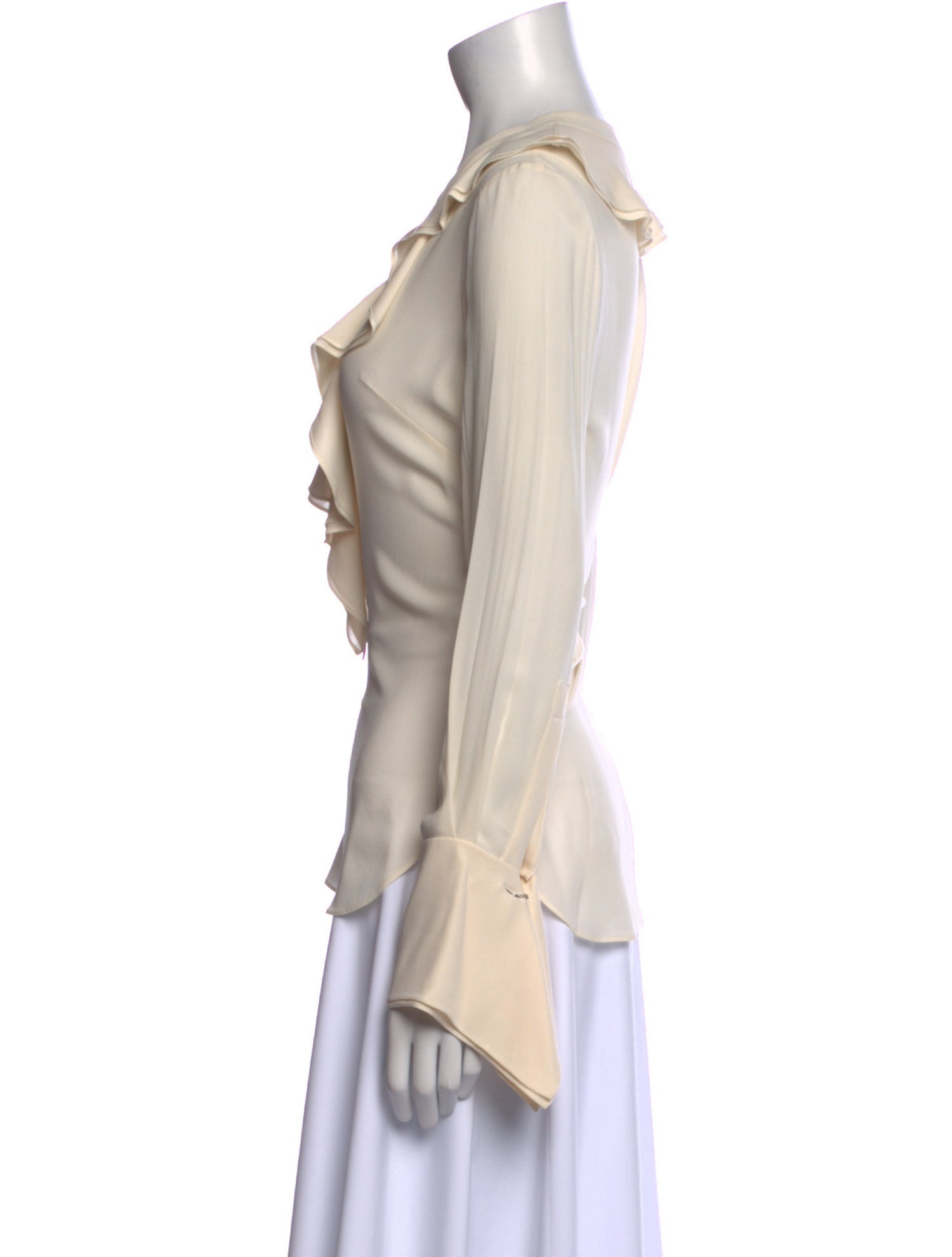 Alexander McQueen Silk Cowl Neck Blouse