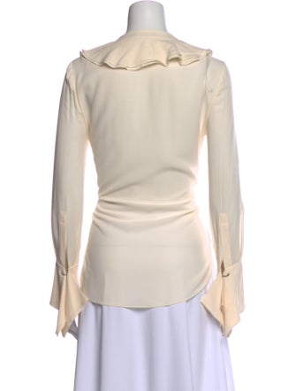 Alexander McQueen Silk Cowl Neck Blouse