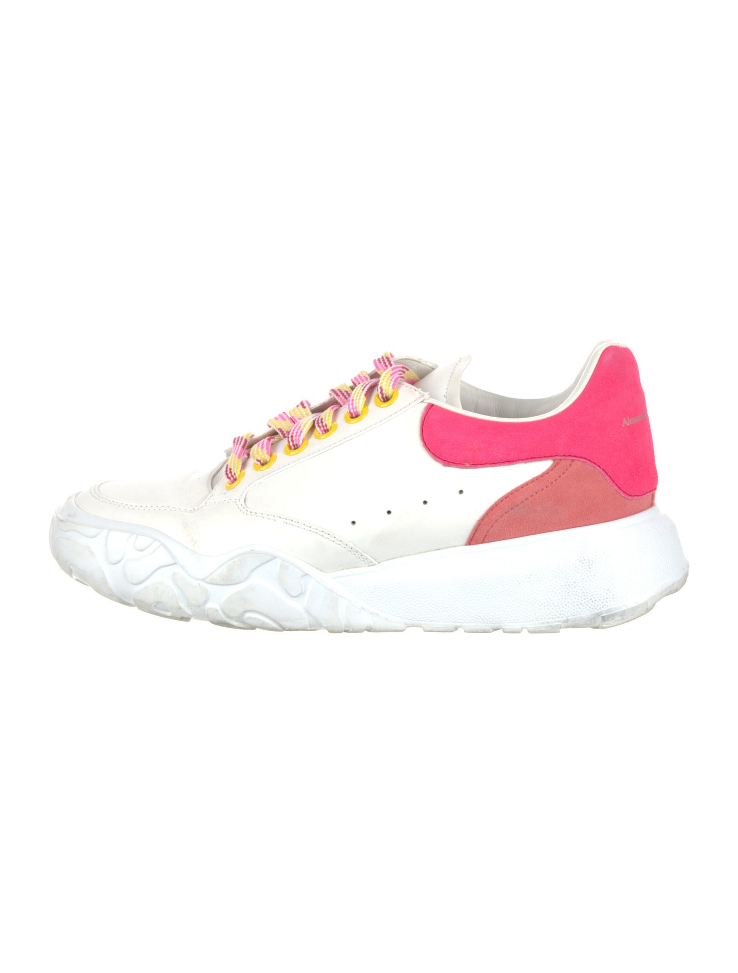 Alexander McQueen Leather Colorblock Pattern Sneakers