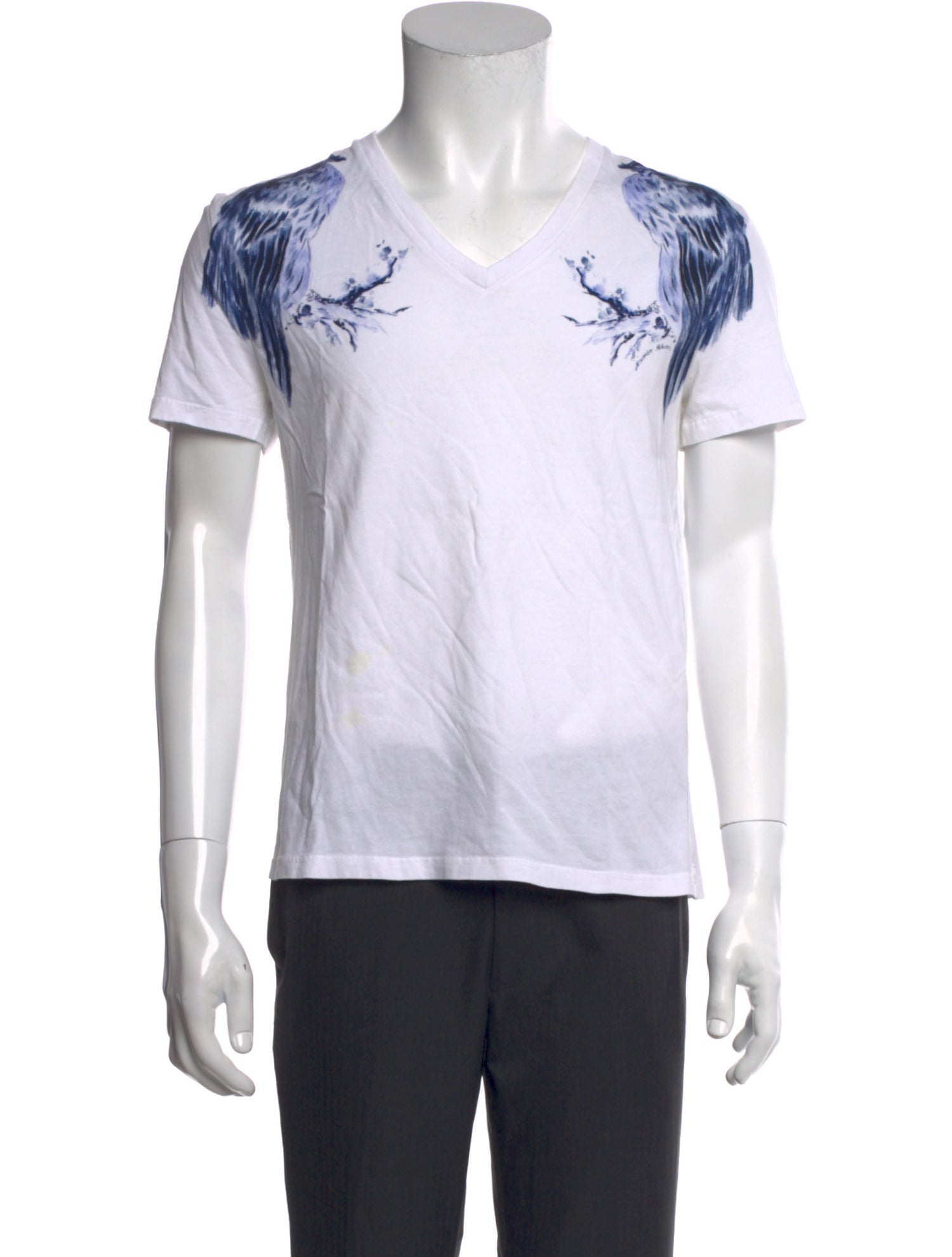Alexander McQueen Graphic Print V-Neck T-Shirt