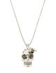 Alexander McQueen Crystal & Enamel Bee Skull Pendant Necklace
