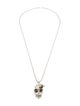 Alexander McQueen Crystal & Enamel Bee Skull Pendant Necklace