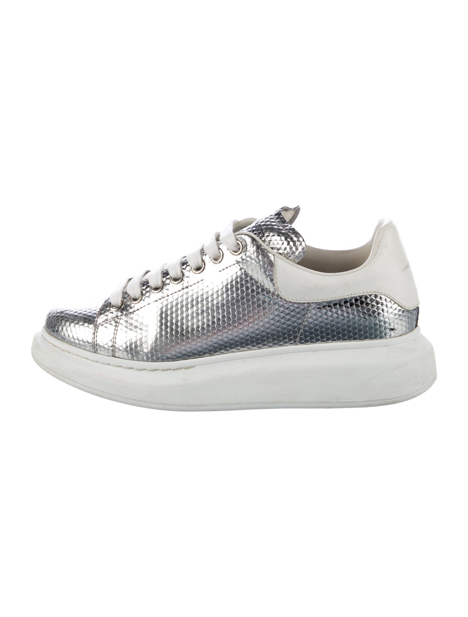Alexander McQueen Leather Colorblock Pattern Sneakers