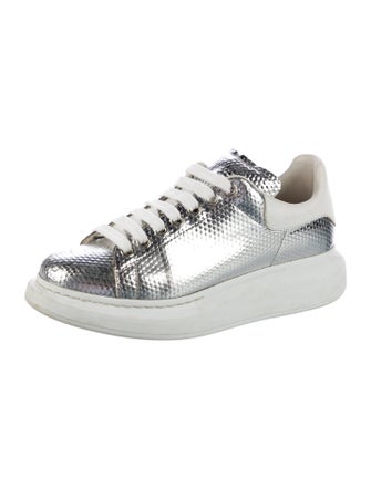 Alexander McQueen Leather Colorblock Pattern Sneakers