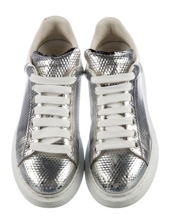 Alexander McQueen Leather Colorblock Pattern Sneakers