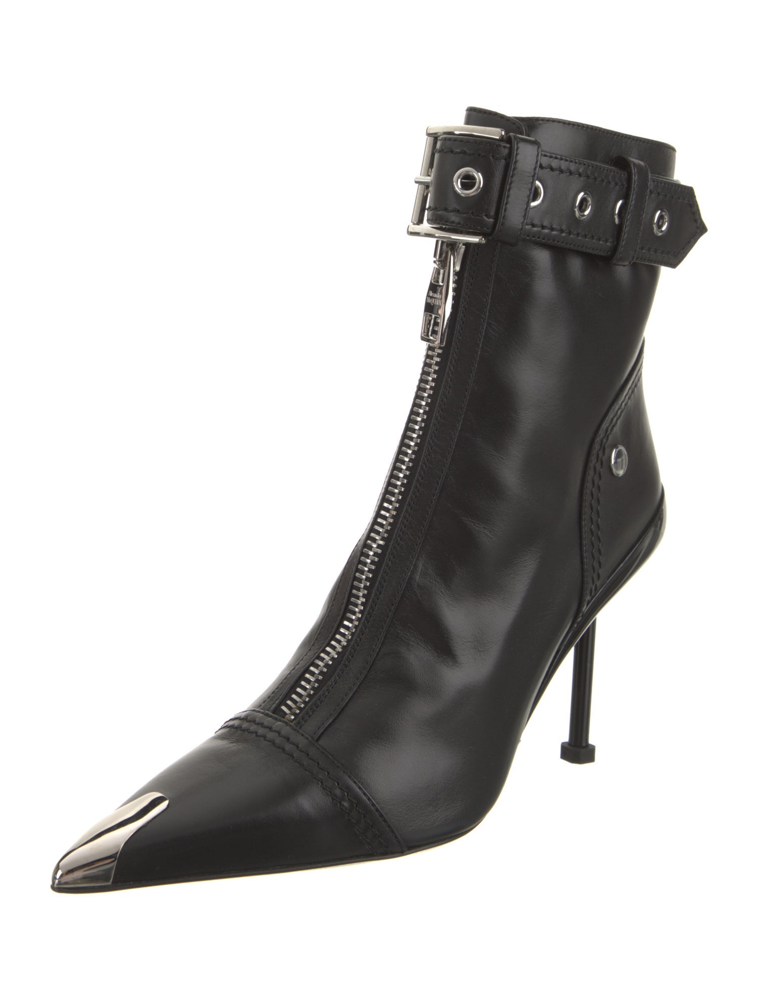 Alexander McQueen Leather Studded Accents Boots