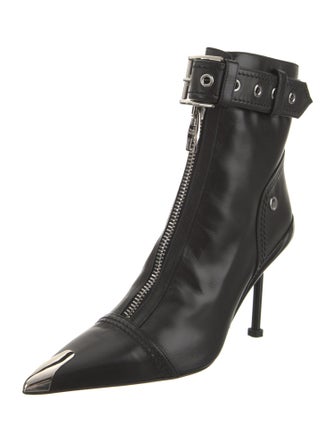 Alexander McQueen Leather Studded Accents Boots