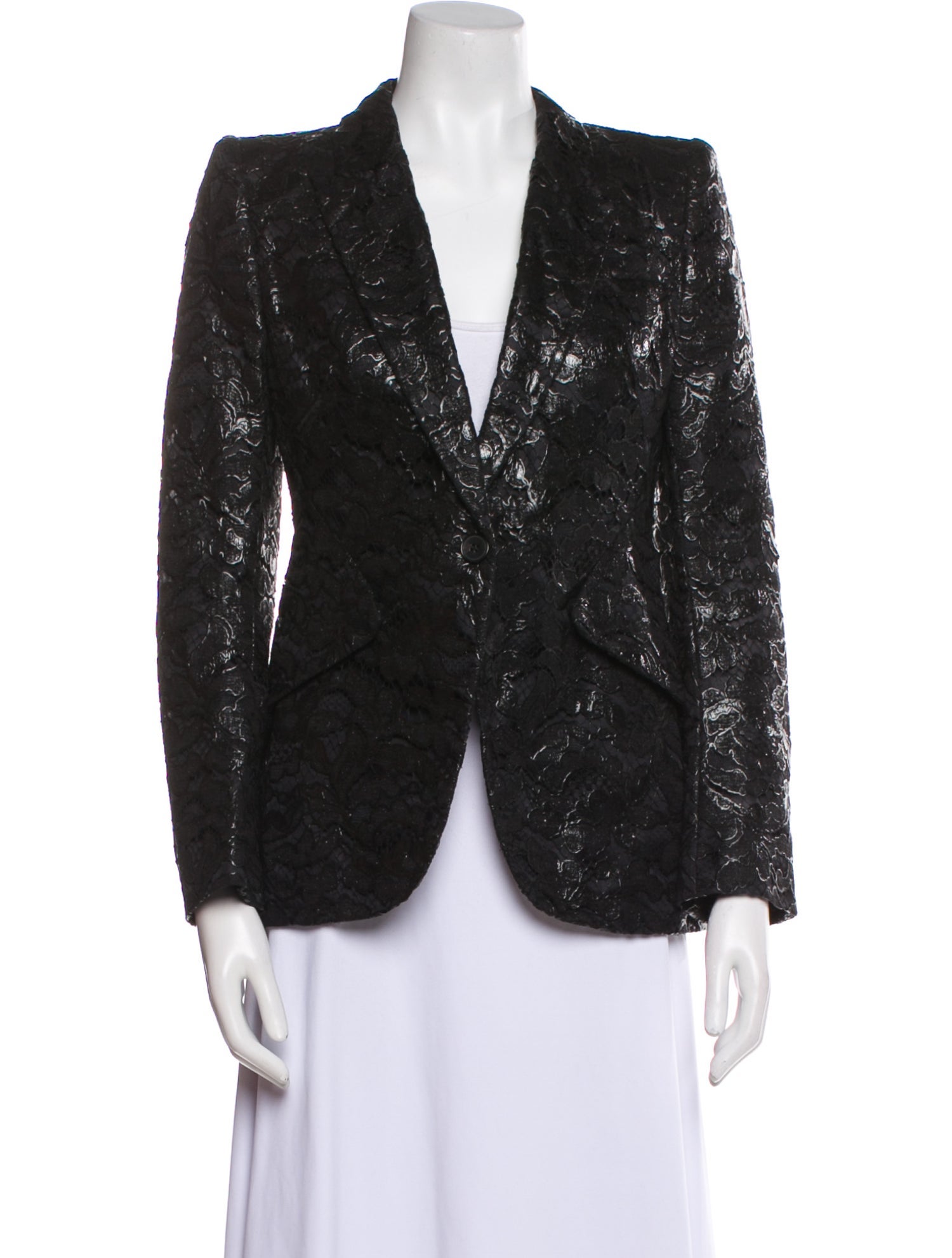 Alexander McQueen Lace Floral Print Evening Jacket
