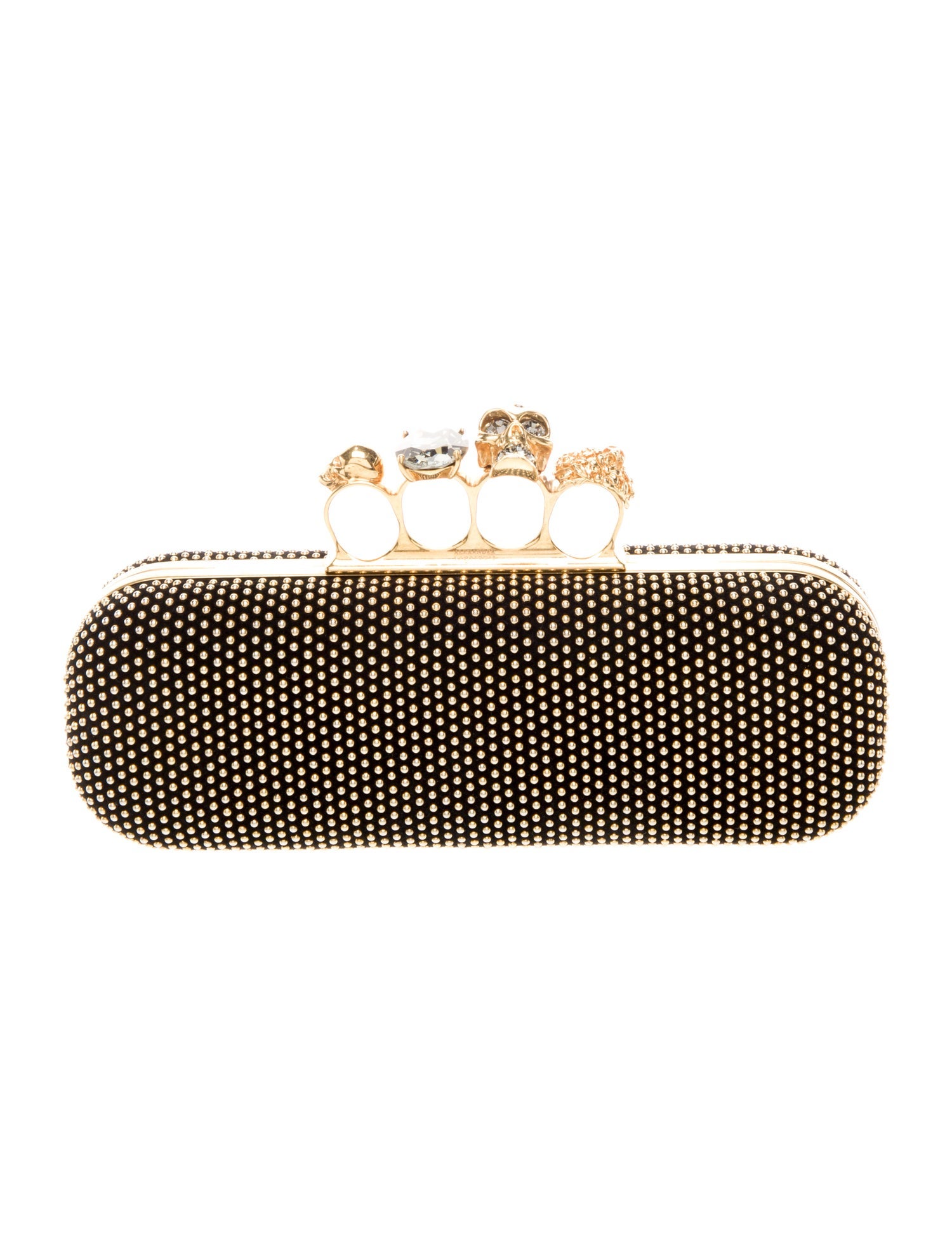 Alexander McQueen Suede Knuckle Ring Clutch