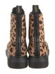 Alexander McQueen Ponyhair Animal Print Lace-Up Boots