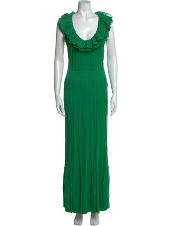 Alexander McQueen Scoop Neck Long Dress