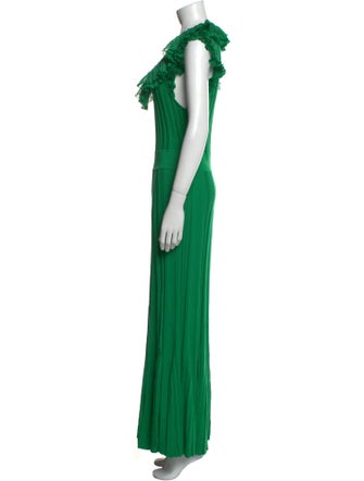 Alexander McQueen Scoop Neck Long Dress