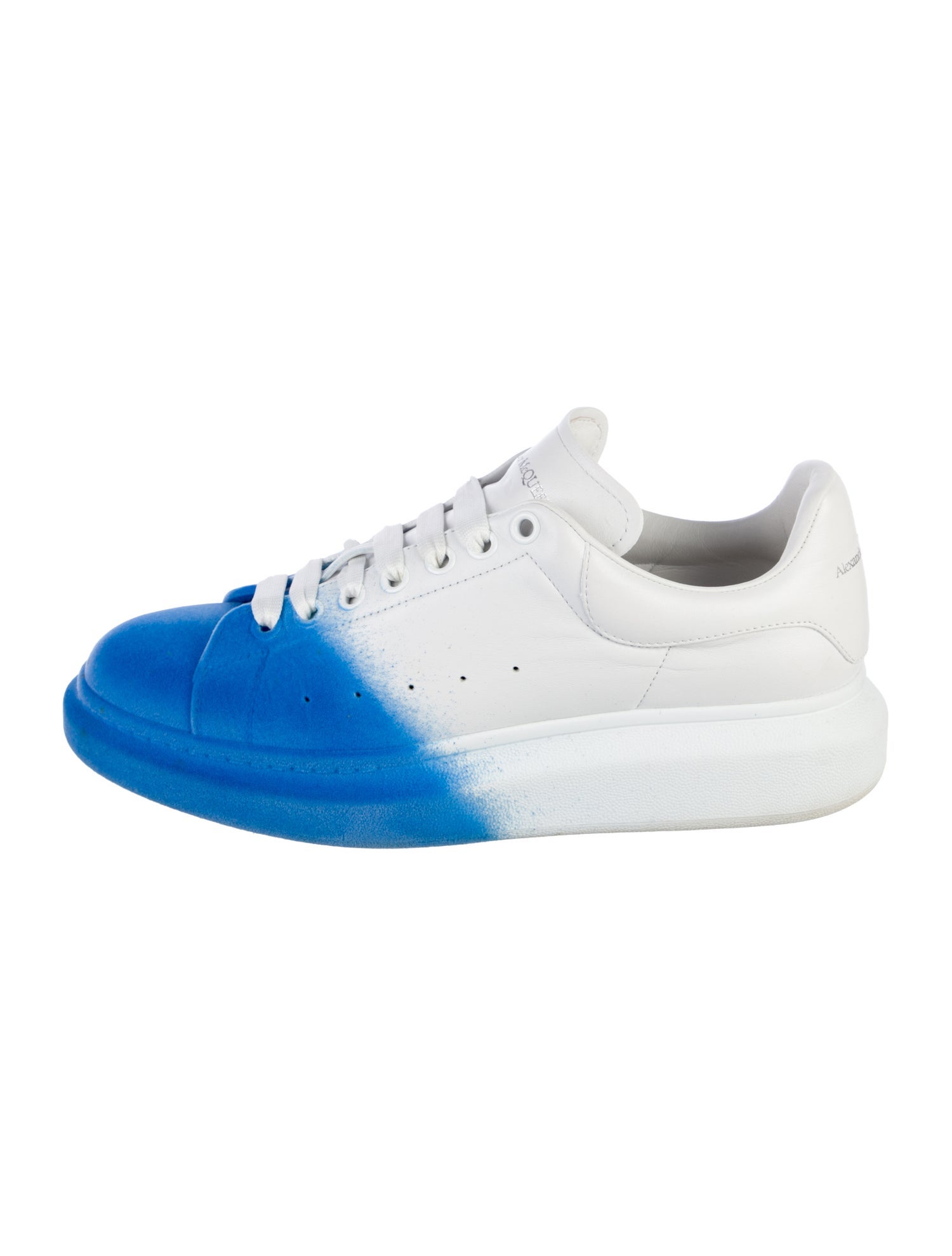 Alexander McQueen Leather Colorblock Pattern Chunky Sneakers