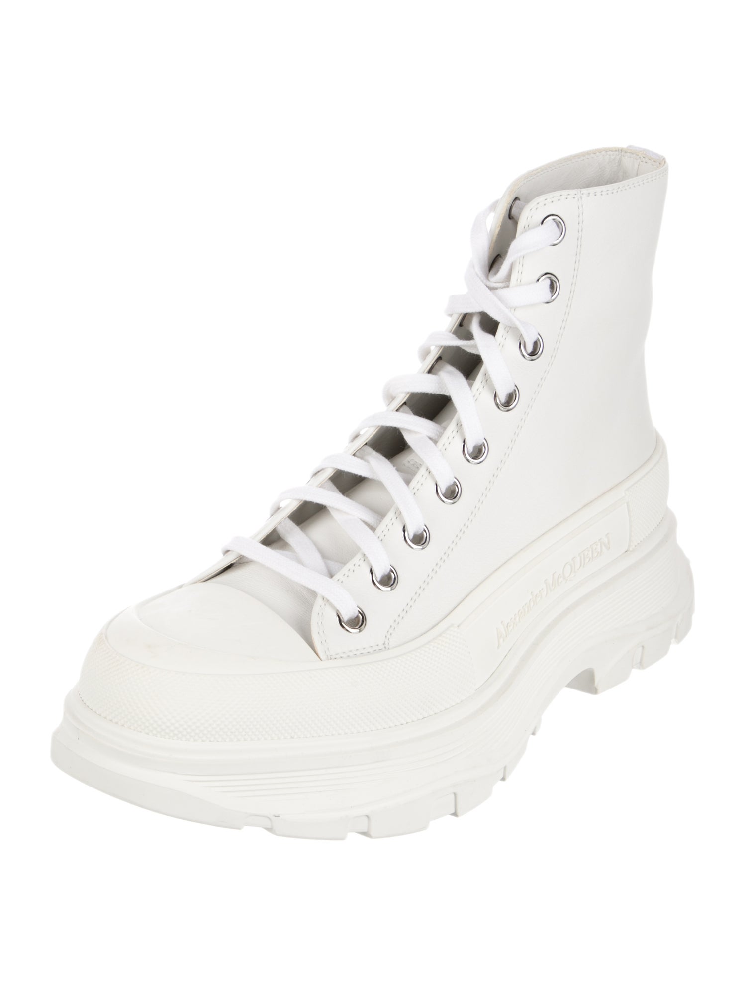 Alexander McQueen Leather Printed Chunky Sneakers