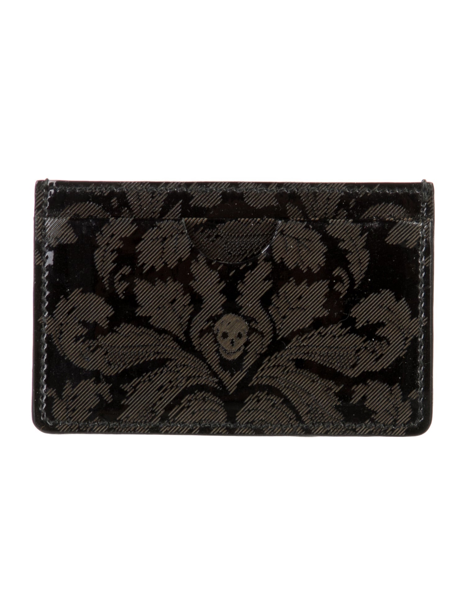 Alexander McQueen Skull Patent Leather Card Holder