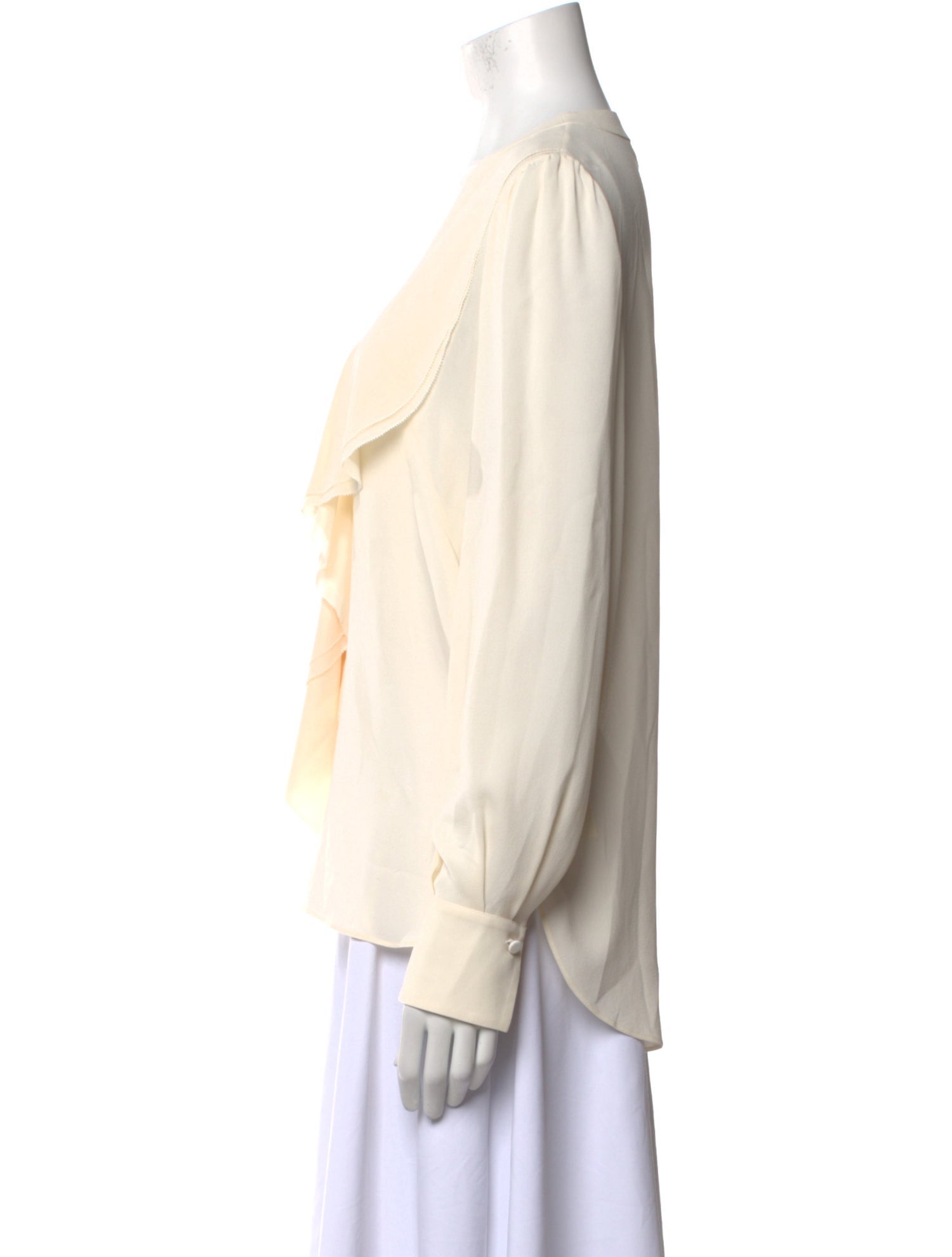 Alexander McQueen Silk V-Neck Blouse