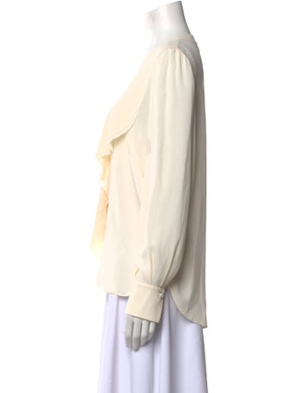 Alexander McQueen Silk V-Neck Blouse