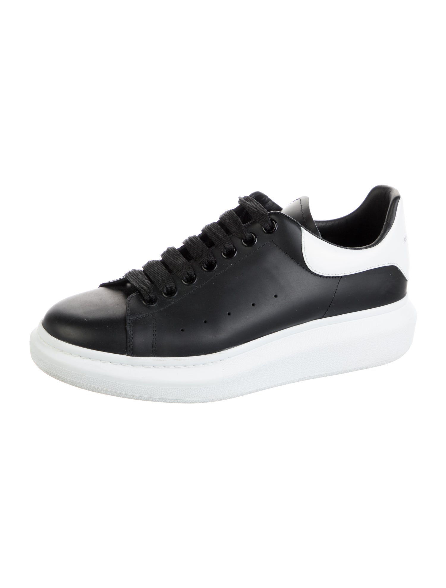 Alexander McQueen Leather Colorblock Pattern Sneakers