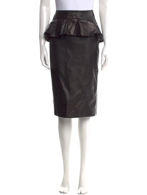 Alexander McQueen Leather Knee-Length Skirt