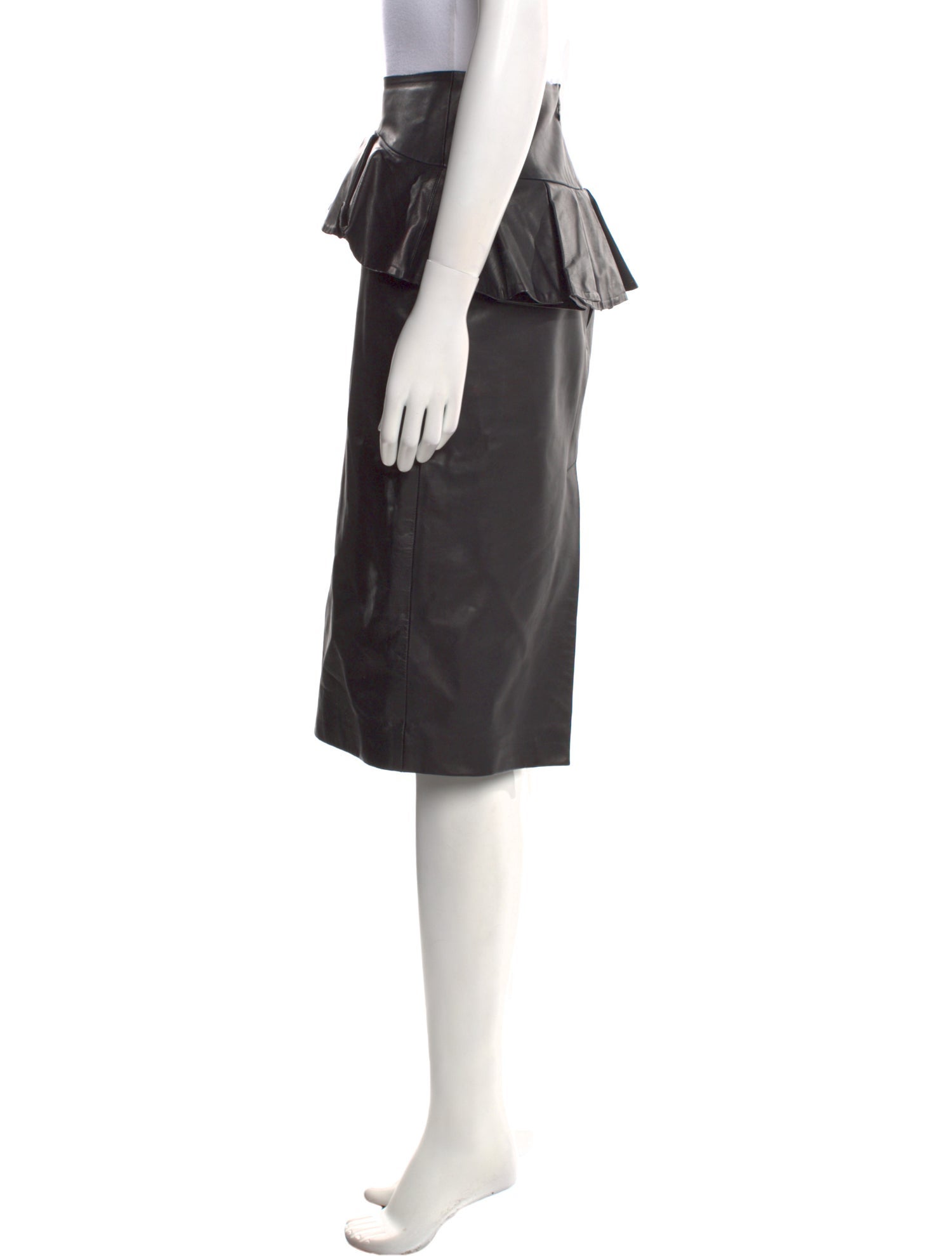 Alexander McQueen Leather Knee-Length Skirt