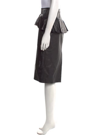 Alexander McQueen Leather Knee-Length Skirt