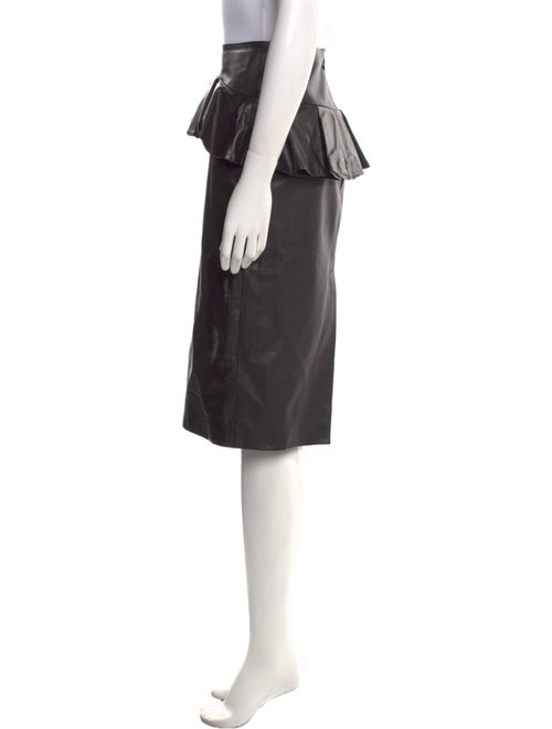 Alexander McQueen Leather Knee-Length Skirt