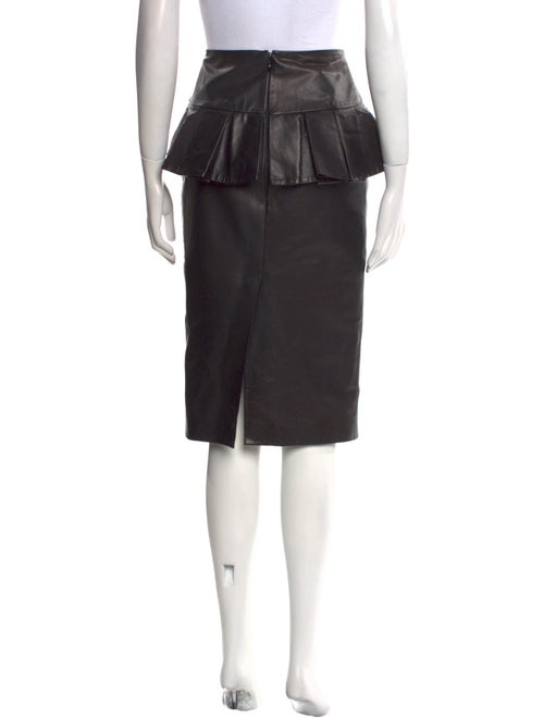 Alexander McQueen Leather Knee-Length Skirt
