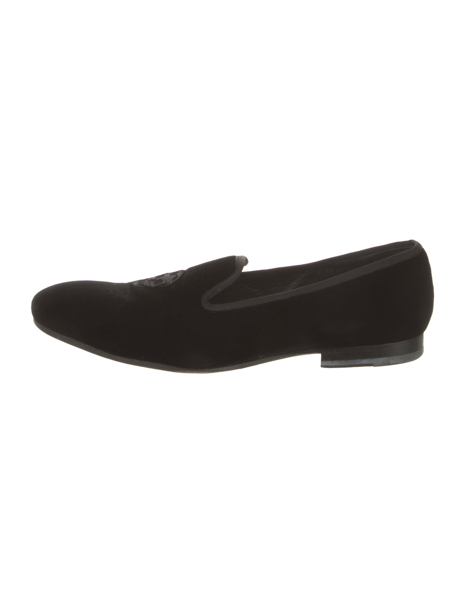 Alexander McQueen Skull Velvet Loafers