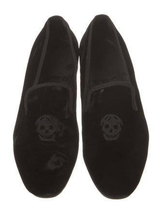 Alexander McQueen Skull Velvet Loafers
