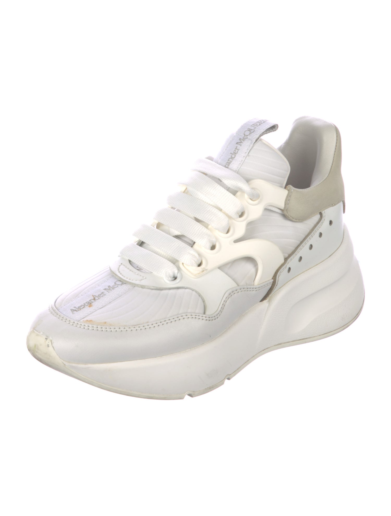 Alexander McQueen Leather Colorblock Pattern Chunky Sneakers