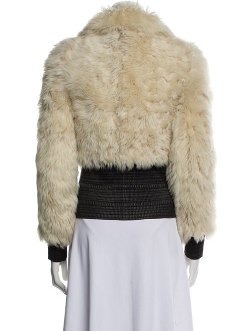 Alexander McQueen Leather Printed Faux Fur Jacket