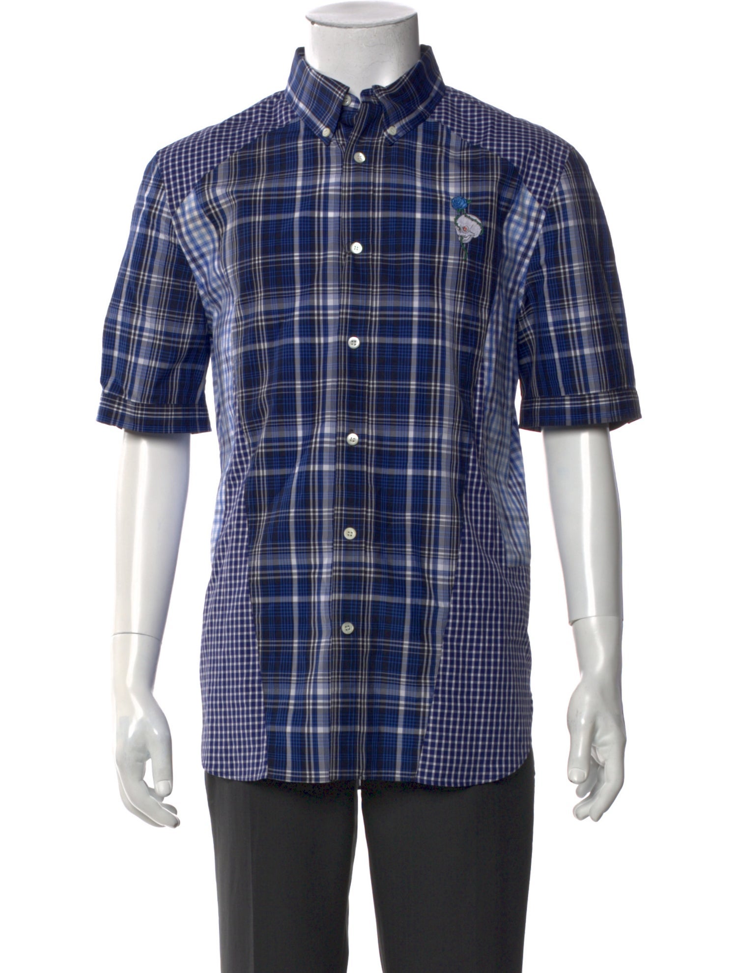 Alexander McQueen Plaid Print Short Sleeve Shirt w/ Tags