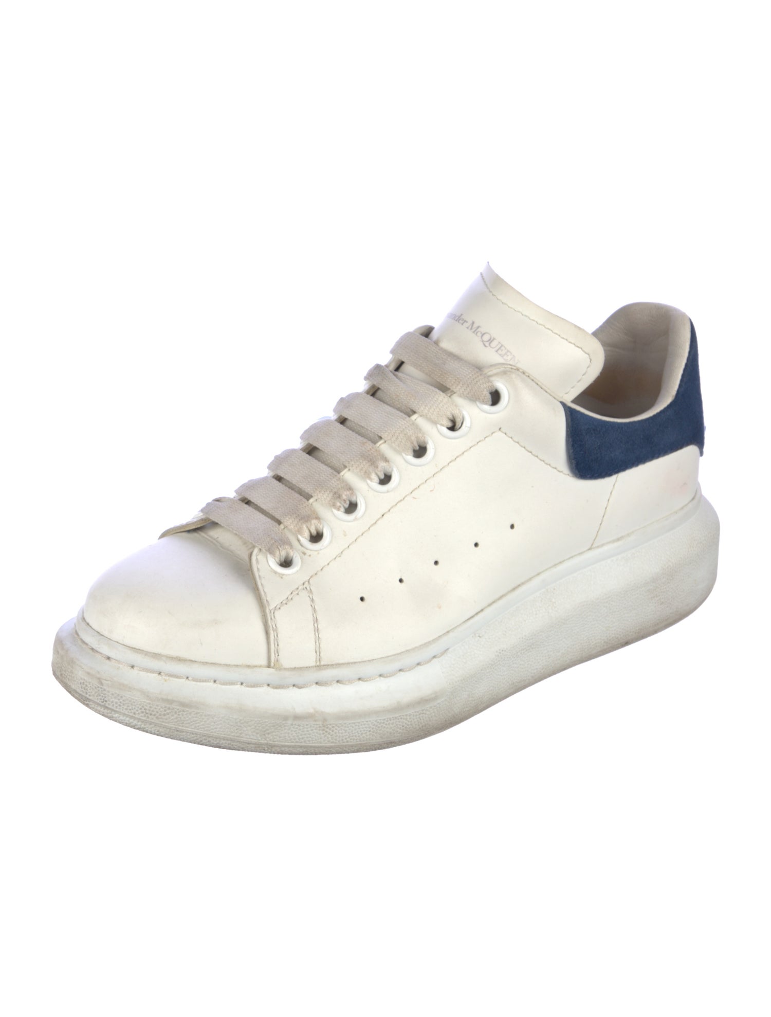 Alexander McQueen Leather Colorblock Pattern Sneakers