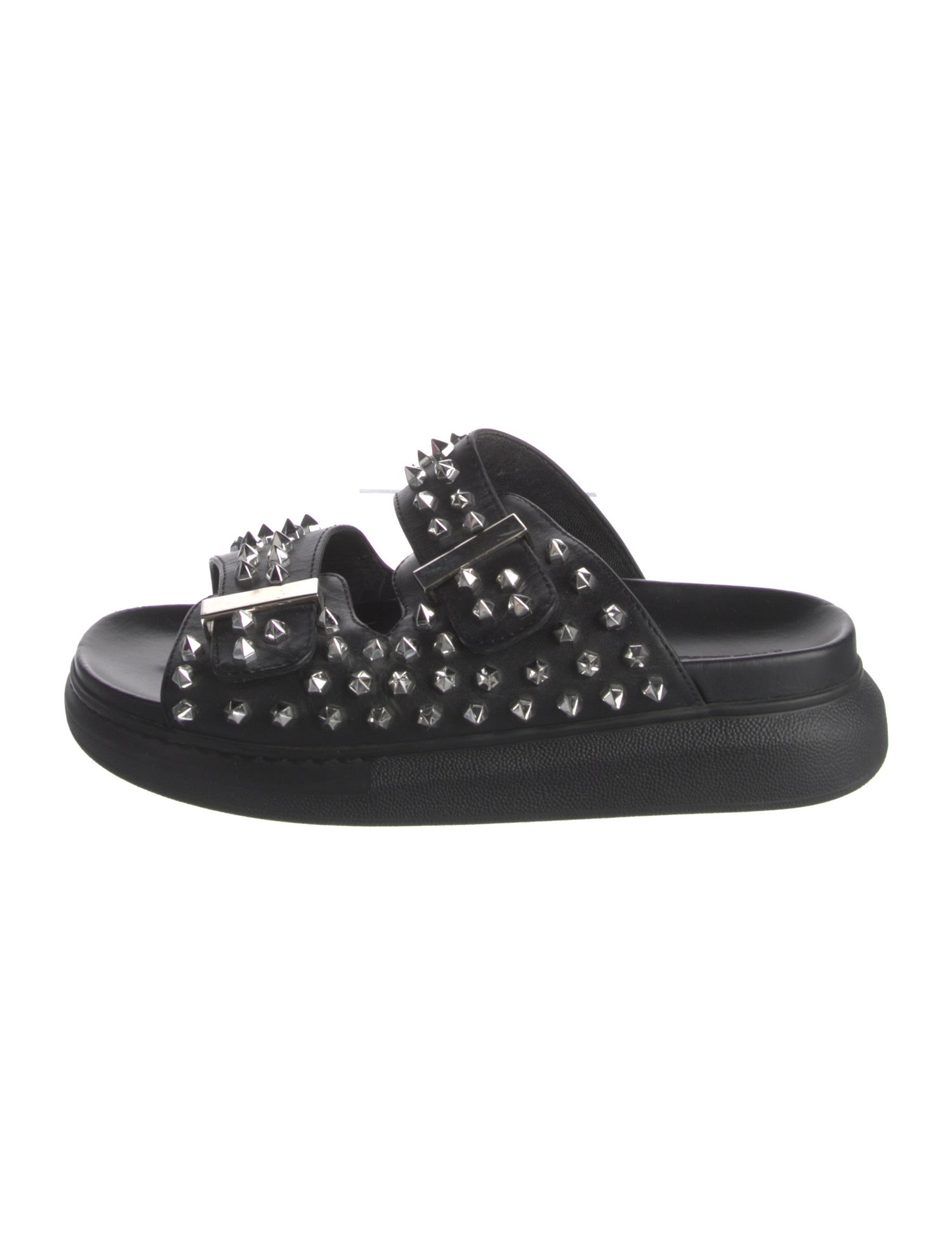 Alexander McQueen Leather Studded Accents Slides