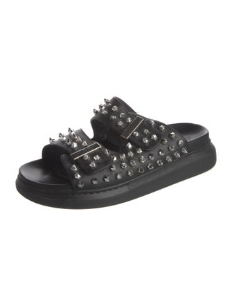 Alexander McQueen Leather Studded Accents Slides