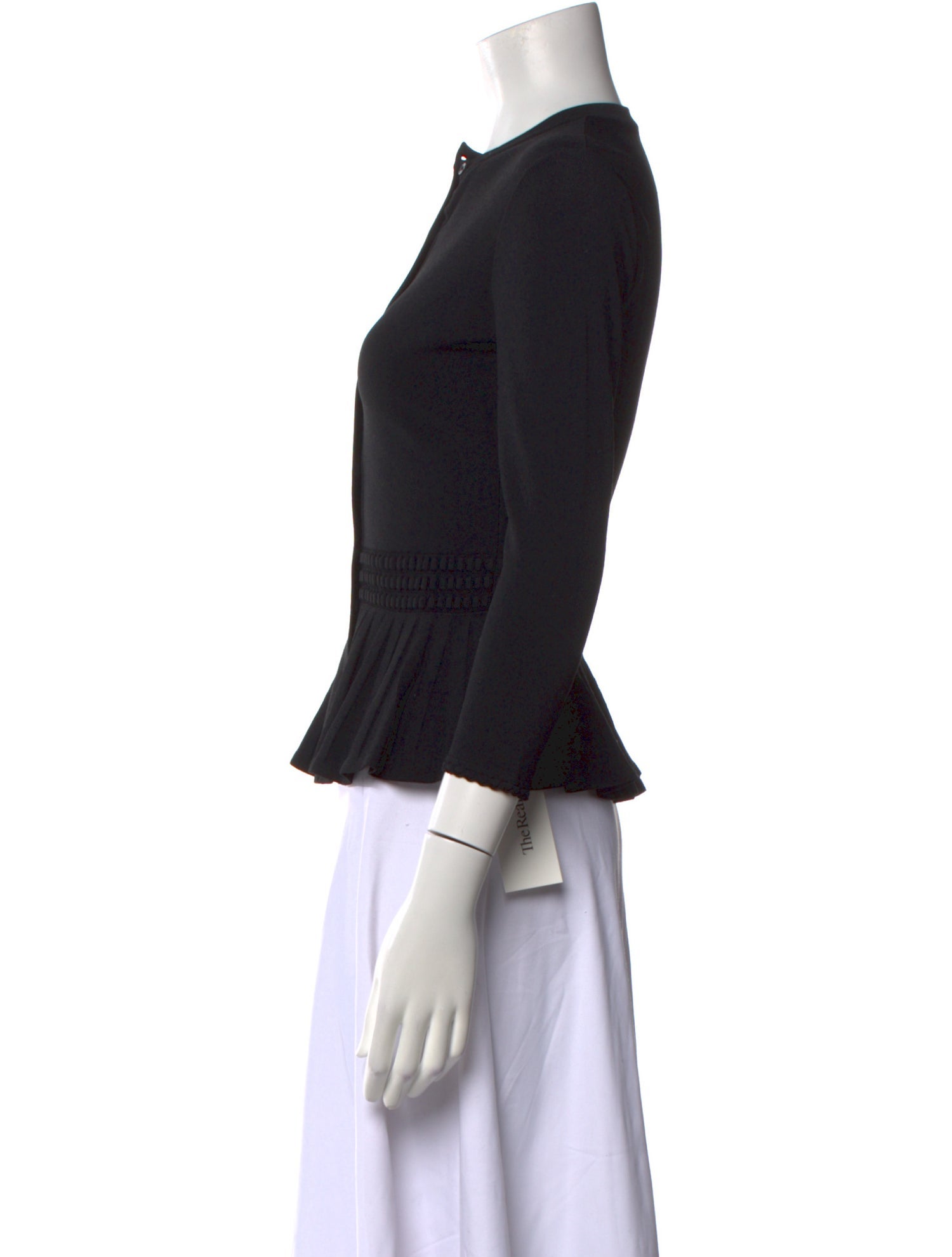 Alexander McQueen Mock Neck Three-Quarter Sleeve Top