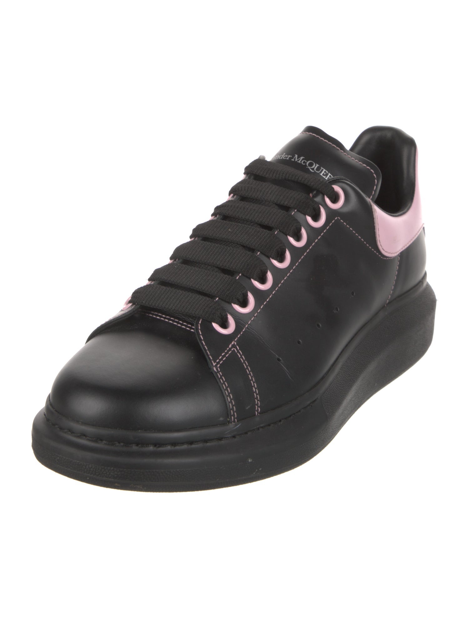 Alexander McQueen Leather Colorblock Pattern Sneakers