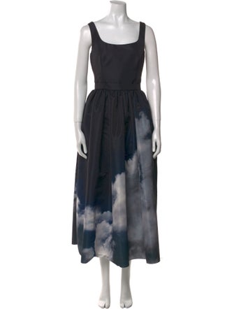 Alexander McQueen Tie-Dye Print Long Dress