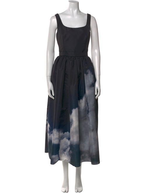 Alexander McQueen Tie-Dye Print Long Dress