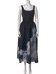 Alexander McQueen Tie-Dye Print Long Dress