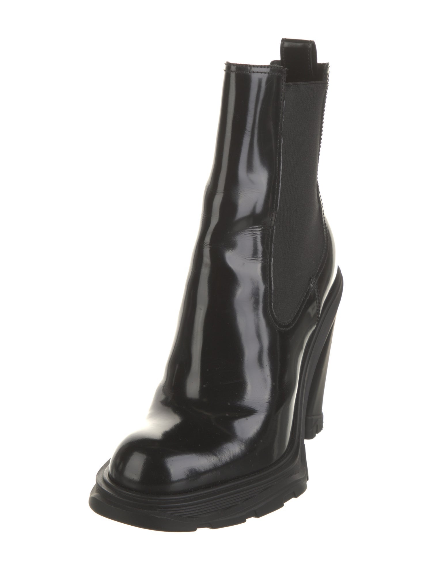 Alexander McQueen Patent Leather Chelsea Boots