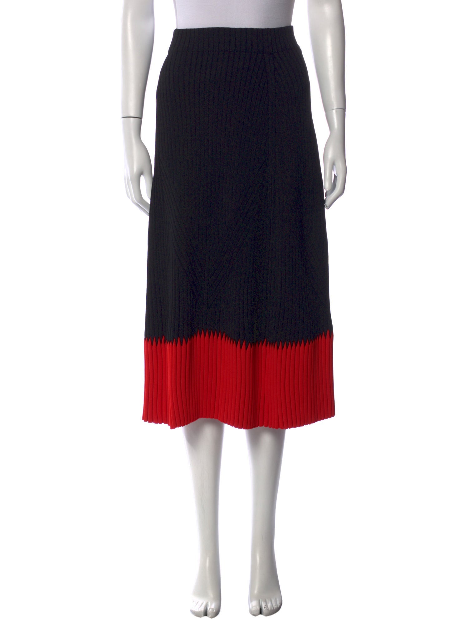 Alexander McQueen Colorblock Pattern Midi Length Skirt