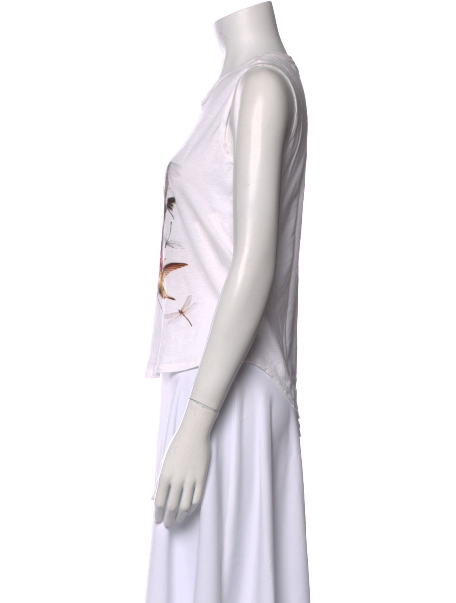 Alexander McQueen Graphic Print Crew Neck Crop Top