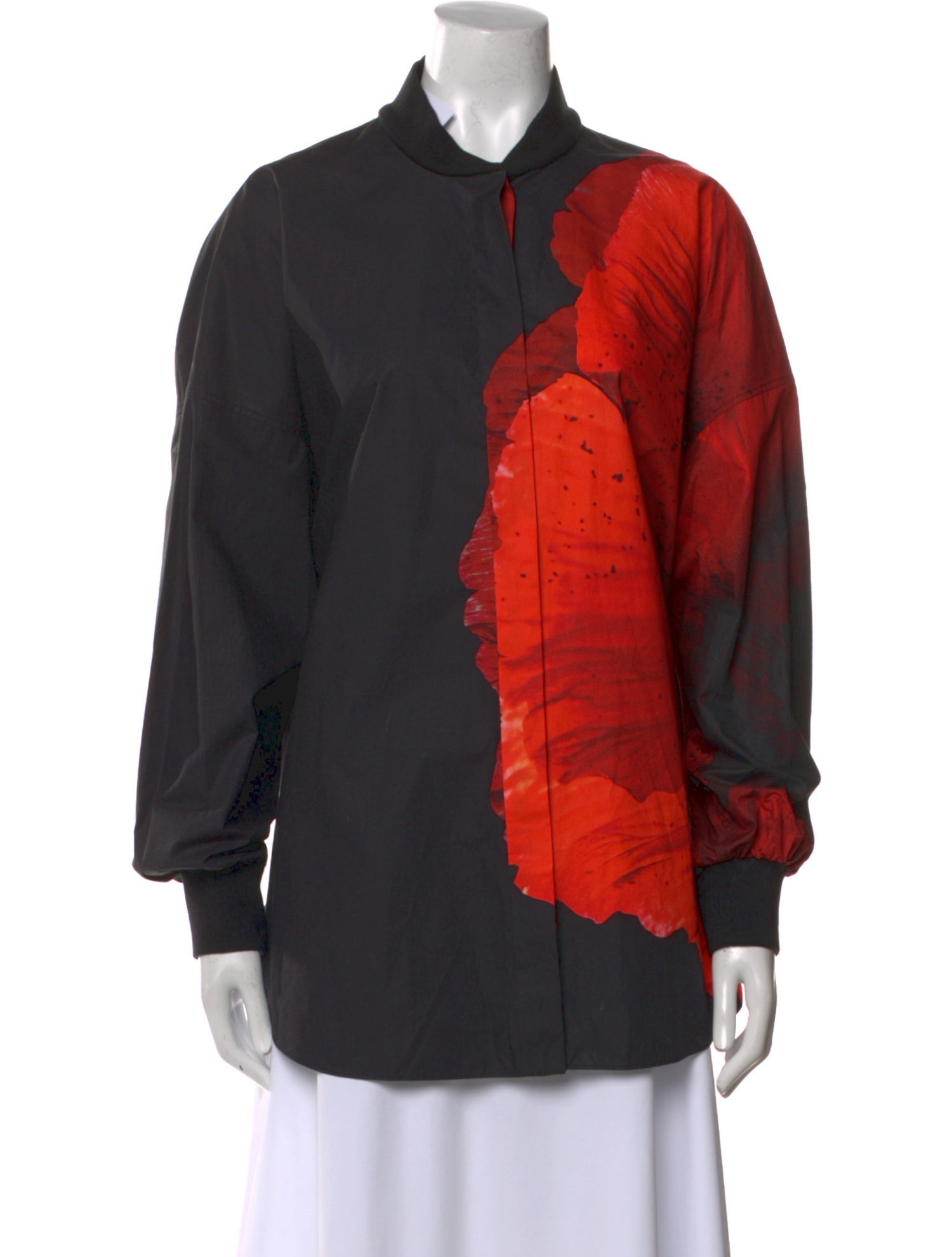 Alexander McQueen Graphic Print Long Sleeve Button-Up Top