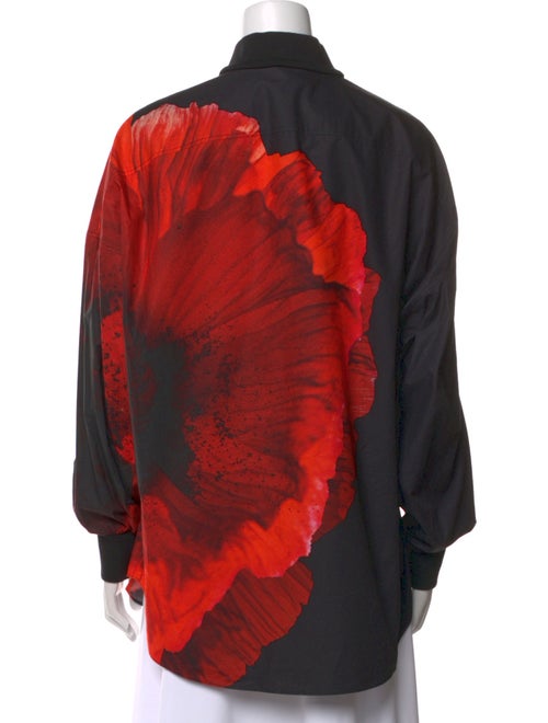 Alexander McQueen Graphic Print Long Sleeve Button-Up Top