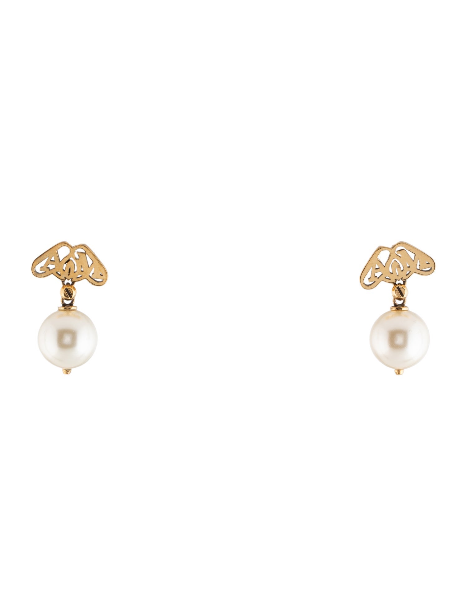 Alexander McQueen Faux Pearl Seal Drop Earrings