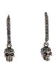 Alexander McQueen Crystal Skull Mini Creole Drop Hoop Earrings
